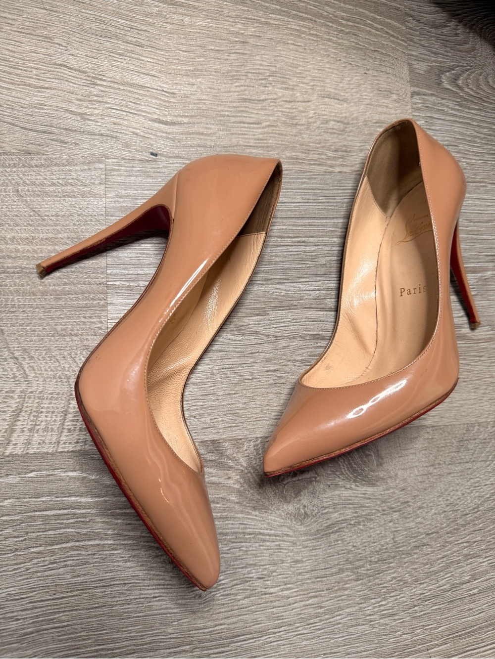 Christian Louboutin Nude So Kate 100mm Patent Pointed Pumps